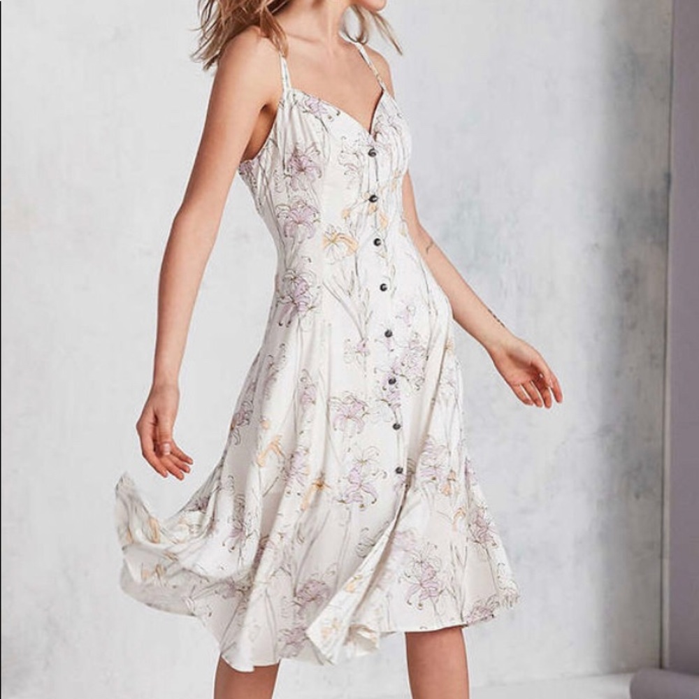 Urban Outfitters white floral dress. Kimichi blue